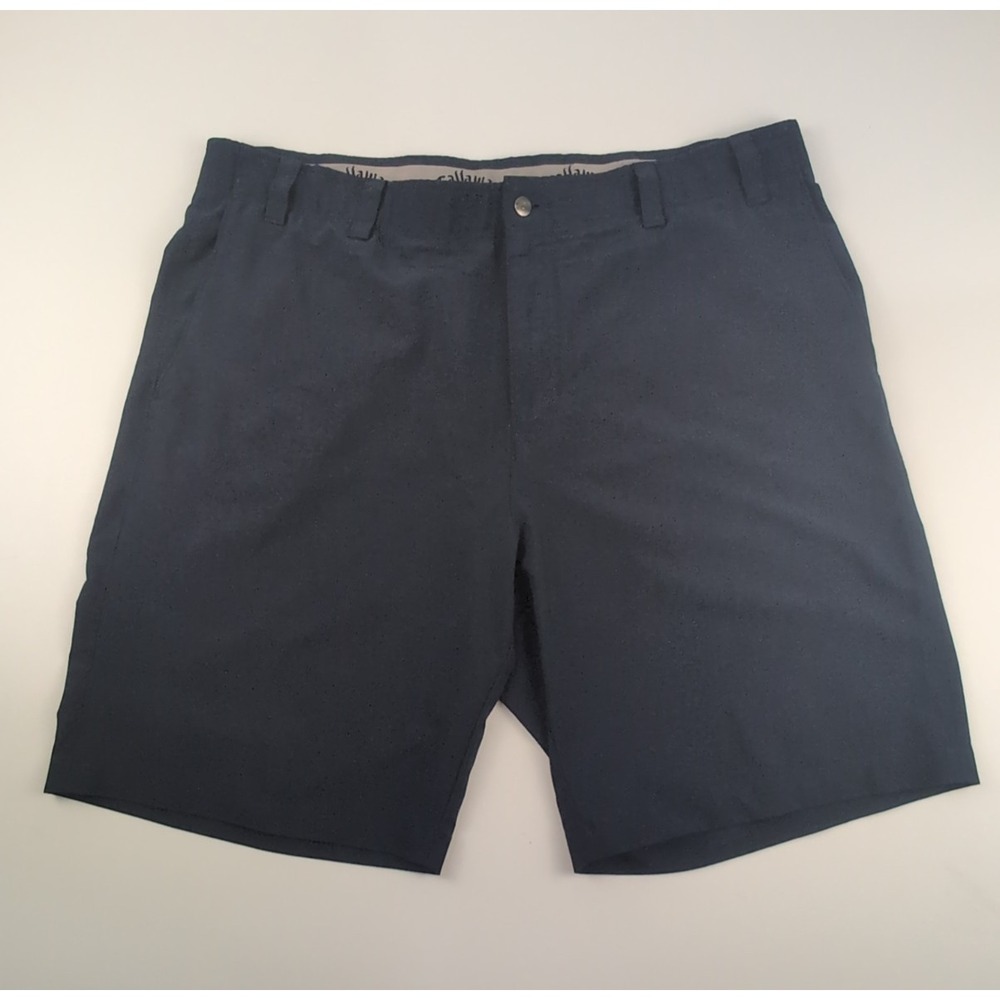 Callaway Golf Shorts Men's 40 Navy Stretch Flat Front Performance 9.5" Inseam